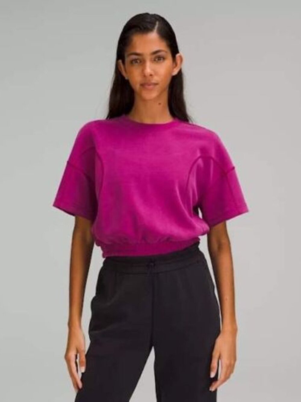Lululemon Softstreme Gathered Tee Magenta Pink Soft Women's Sz 10 NWT $96
